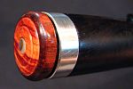 Close-up of Head plug, Tulipwood with Shell inlay